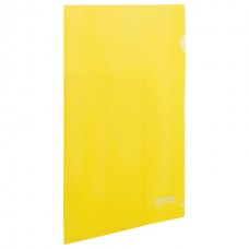 Папка-уголок BRAUBERG жесткая, желтая, 150мкм